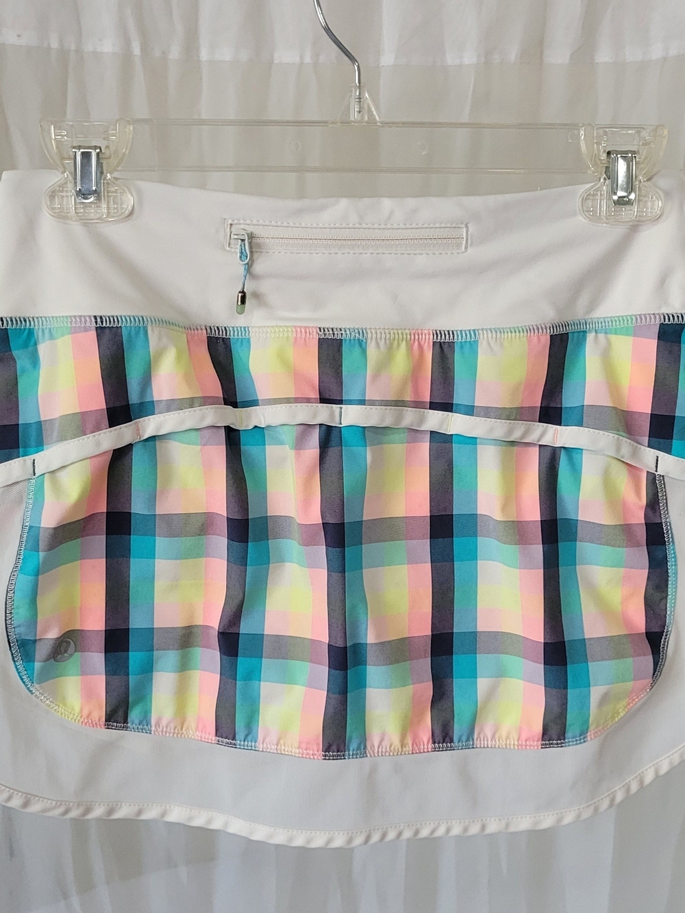 lululemon Hotty Hot Skirt Wee Wheezy Check Plaid White Skort Size 4